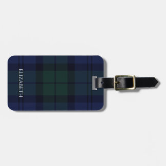 Tartan Blauw Groen Bagagelabel