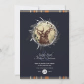 Tartan Blauw Landelijk Hert Oranje ELKE COUPLESEVE Kaart (Voorkant)