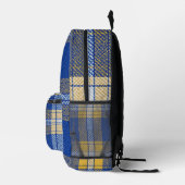 Tartan Blue and Yellow Backpack Bedrukte Rugzak (Rechts)