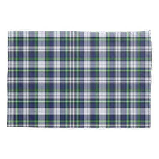 Tartan Blue Green White Kussensloop (Achterkant)