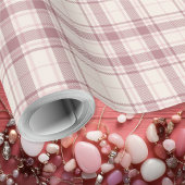 Tartan - Boho Cement Wit met Licht tot Donker Roze Cadeaupapier