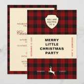 TARTAN BOOK HOESJE KERSTFEESTUITNODIGING KAART (Voorkant / Achterkant)