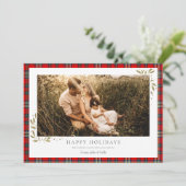 Tartan Border Holiday Kaart (Staand voorkant)