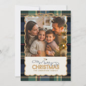 Tartan Border Kerstfoto Sjabloon ID1141B (Voorkant)