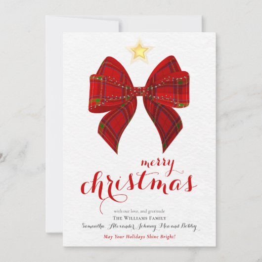 Tartan Bow 2026 Kalender Vrolijke Kerstkalender Feestdagenkaart (Voorkant)