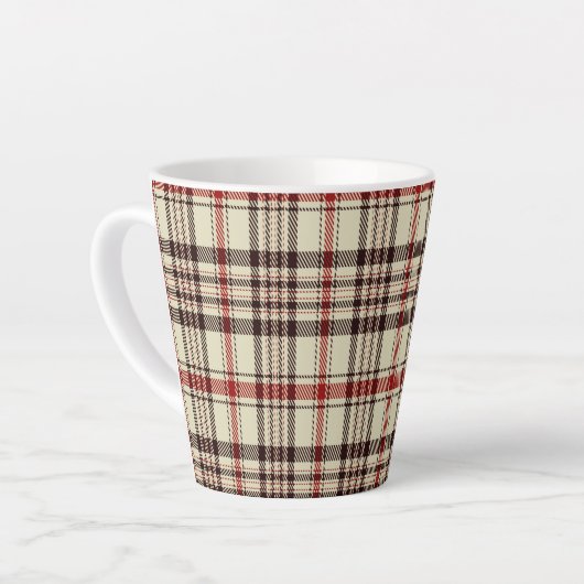 Tartan Brown Latte Mok (Linkerhoek)