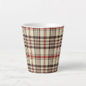Tartan Brown Latte Mok (Voorkant)