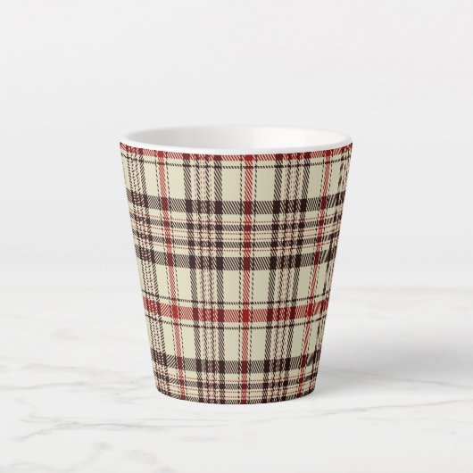 Tartan Brown Latte Mok (Voorkant)