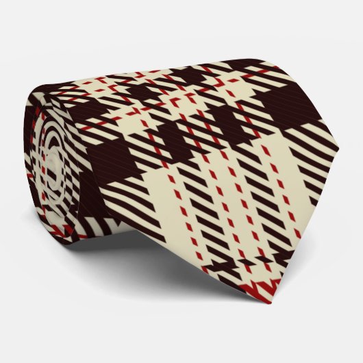 Tartan Brown Stropdas (Opgerold)