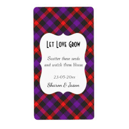 Tartan bruiloft gunst zaad pack label Laat liefde