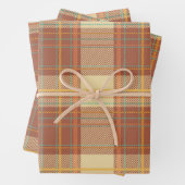 Tartan - bruin, beige, turquoise, Oranje, geel Inpakpapier Vel (In situ)