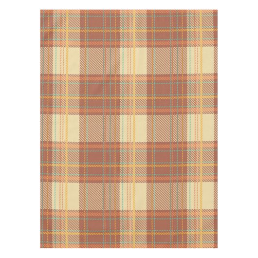 Tartan - bruin, beige, turquoise, Oranje, geel Tafelkleed (Voorkant)