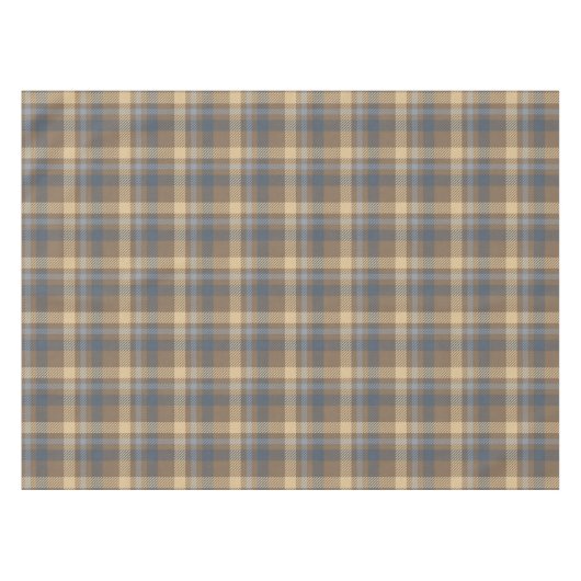 Tartan - Bruin, Blauw en Zand kleuren Tafelkleed (Voorkant (Horizontaal))