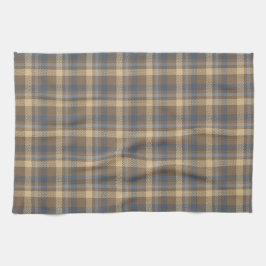 Tartan - Bruin, Blauw en Zand kleuren Theedoek