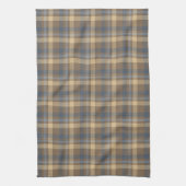 Tartan - Bruin, Blauw en Zand kleuren Theedoek (Verticaal)