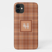 Tartan - Bruin en Terracotta Telefoon Case (Achterkant)