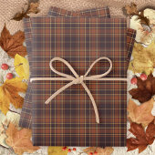Tartan - bruin - Taupe-Burnt Sienna-Rustic Gold Inpakpapier Vel