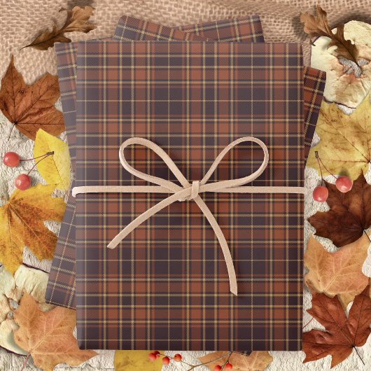 Tartan - bruin - Taupe-Burnt Sienna-Rustic Gold Inpakpapier Vel