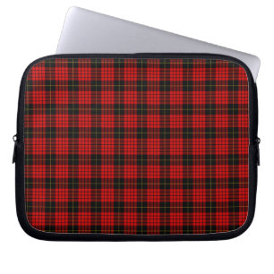 Tartan Buffalo Plaid Rood Zwart Rustiek Laptop Sleeve