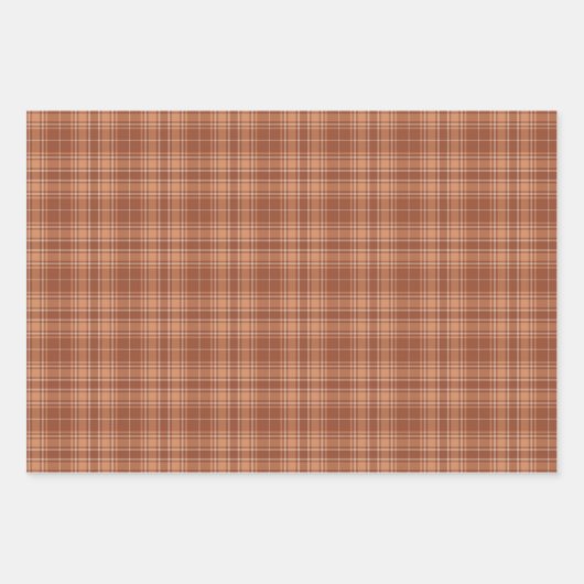Tartan-Burnt Sienna-Rustic Gold-Cement-Terracotta Inpakpapier Vel (Voorkant 2)