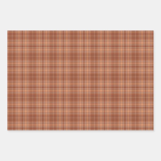 Tartan - Burnt Sienna-Terracotta-Milky Brown Inpakpapier Vel (Voorkant 2)