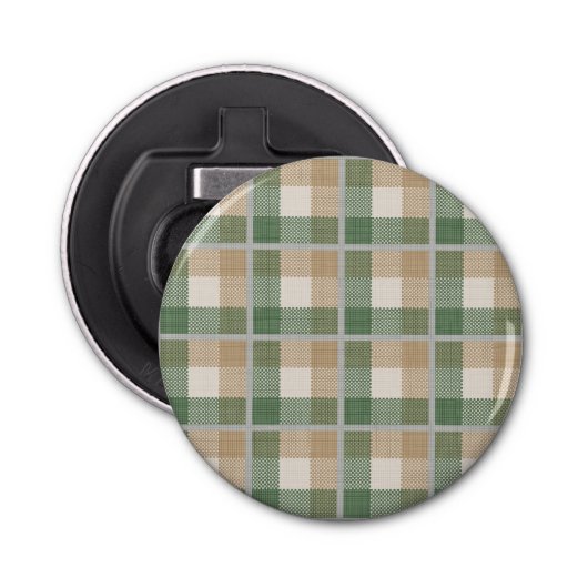 Tartan Button Flesopener (Voorkant)