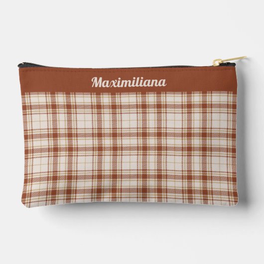 Tartan - Cement-Bruin - KLEIN Accessoirezakje Etui (Achterkant)