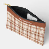 Tartan - Cement-Bruin - KLEIN Accessoirezakje Etui (Open)