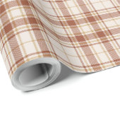 Tartan - Cement-Burnt Sienna-Rustic Gold Cadeaupapier (Rol Hoek)