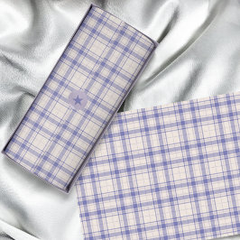 Tartan - Cement Wit-Donker Paarse-Mauve Tissuepapier