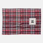 Tartan Check Elegant patroon Stijlvol Monogrammed Theedoek (Horizontaal)