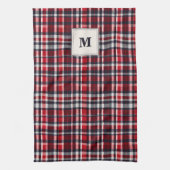 Tartan Check Elegant patroon Stijlvol Monogrammed Theedoek (Verticaal)