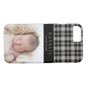 Tartan check gepersonaliseerde fotowinter Case-Mate iPhone case (Achterkant (Horizontaal))