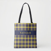tartan check gepersonaliseerde winter tote bag (Voorkant)