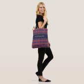 tartan check gepersonaliseerde winter tote bag (Op model)