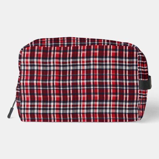 Tartan Check Patroon Stijlvol Monogrammed Toilettasje (Achterkant)