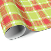 Tartan check plaid rood groen kerstverpakking cadeaupapier (Rol Hoek)