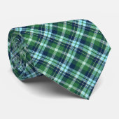 Tartan Check Pset Kelly Green Two-Sided Stropdas (Opgerold)