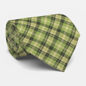 Tartan Check Pset Moss Green Two-Sided Stropdas (Opgerold)
