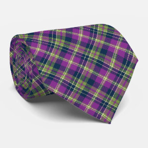 Tartan Check Pset Paars & Navy Two-Sided Stropdas