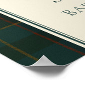 Tartan Check Teddy Bear Baby Shower Welcome Poster (Hoek)