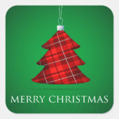 Tartan Christmas bauble Vierkante Sticker (Voorkant)