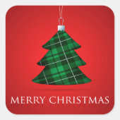 Tartan Christmas bauble Vierkante Sticker (Voorkant)