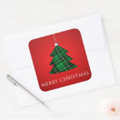 Tartan Christmas bauble Vierkante Sticker (Envelop)