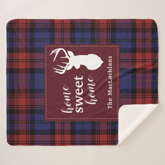 Tartan Christmas MacLachlan Gepersonaliseerde Plai Sherpa Deken (Voorkant (horizontaal))