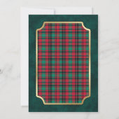 Tartan Christmas Party Invitation Kaart (Achterkant)