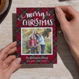 Tartan Christmas Plaid-fotokaart Kaart