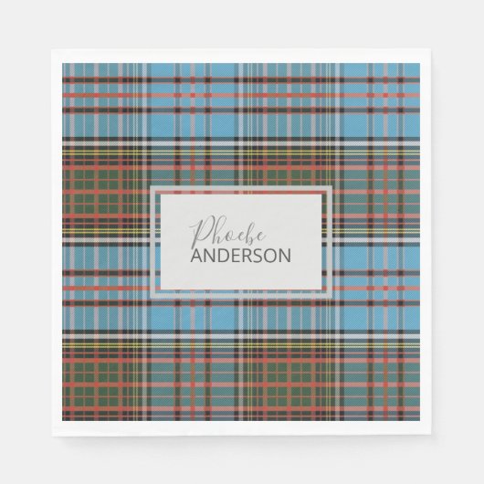 Tartan Clan Anderson Pset Check Custom Paper Servet (Voorkant)