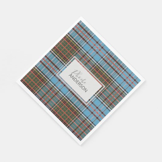 Tartan Clan Anderson Pset Check Custom Paper Servet (Hoek)