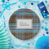 Tartan Clan Anderson Pset Check Custom Papieren Bordje (Feest)